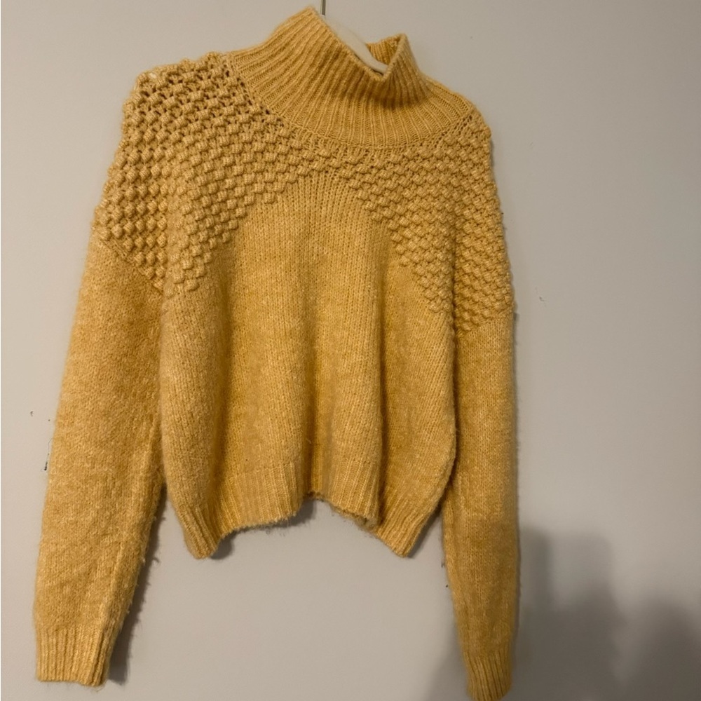 Free People Golden Mustard Turtleneck Sweater